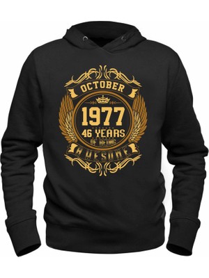 Alfa Tshirt Vintage Gold Awesome Series Octaber 1977 Siyah Sweatshirt