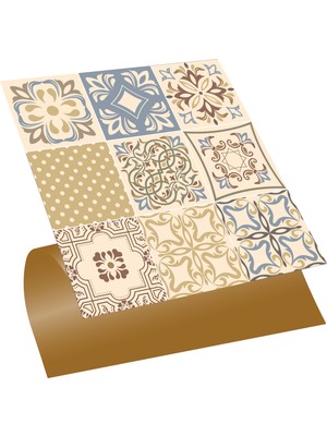 Tink Kendinden Yapışkanlı Soft Çiçek Desenli Pvc Karo 30X30 cm 4 Adet 0,36 m2