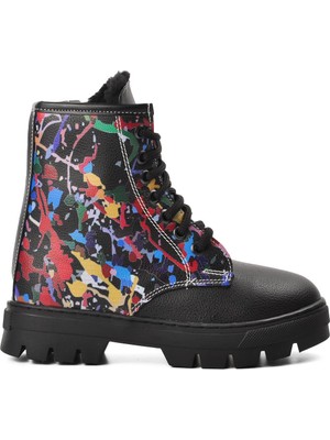 Aspor Arz 2301001-F Siyah Içi Kürklü Fermuarlı Çocuk Bot