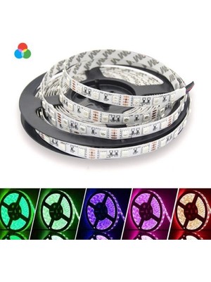 Burul Şerit LED Işık Iç Ortam Rgb Çok Renkli 12 Volt 5 Metre