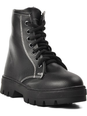 Aspor Arz  Siyah Içi Kürklü Fermuarlı Çocuk Bot