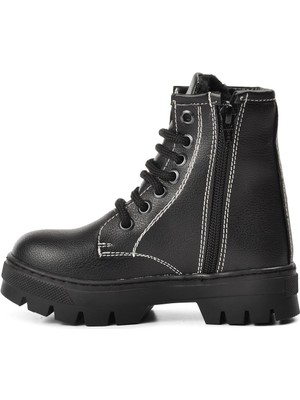 Aspor Arz 2301002-P Siyah Içi Kürklü Fermuarlı Çocuk Bot