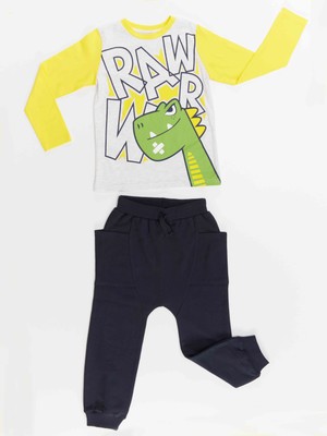 Denokids Rawr Dino Erkek Çocuk T-Shirt Pantolon Takım