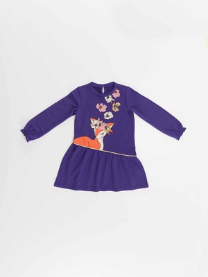 Mushi Çiçekli Ceylan Kız Çocuk Elbise
