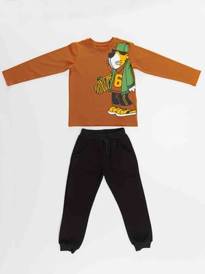 Mushi Kaykaylı Kaplan Erkek Çocuk T-Shirt Pantolon Takım