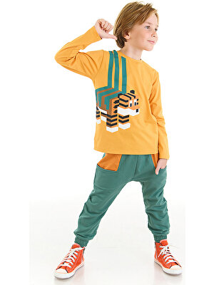 Mushi Kübik Kaplan Erkek Çocuk T-Shirt Pantolon Takım