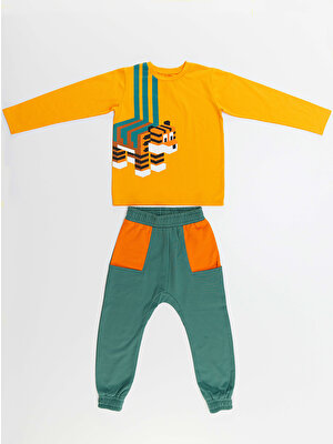 Mushi Kübik Kaplan Erkek Çocuk T-Shirt Pantolon Takım