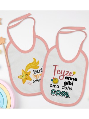 BK Kids Teyze Tasarımlı 2’li Pembe Mama Önlüğü-1