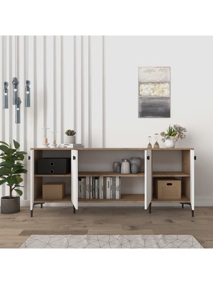 Cool Home Eylül Modern Konsol 180 cm  Sepet-Beyaz