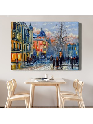 Dünyatablo Kiev Ukranya Yağlıboya Görünüm Dekoratif Kanvas Tablo ( Üç Parça )