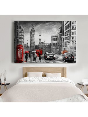 Dünyatablo Ingiltere Londra Yağlıboya Görünüm Dekoratif Tablo ( Tek Parça )