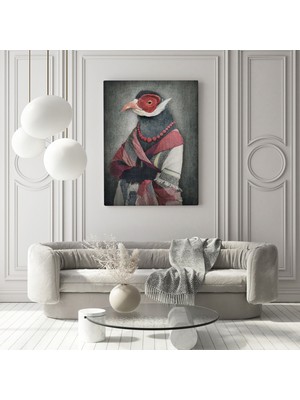 Dünyatablo Kuş Kafalı Insan Kanvas Tablo