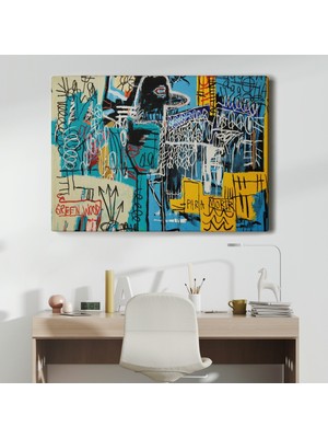 Dünyatablo Jean Michel Basquiat Mavi Kuş Kanvas Tablo ( Tek Parça  )