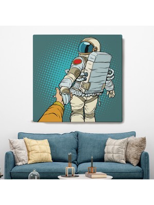 Dünyatablo Uzaya Giden Astronot Kanvas Tablo