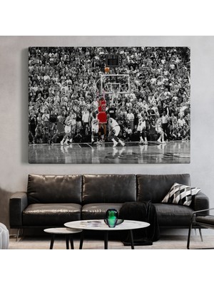 Dünyatablo Michael Jordan Maç Sonu Şutu Kanvas Tablo, Chicago Bulls Nba ( Üç Parça   )