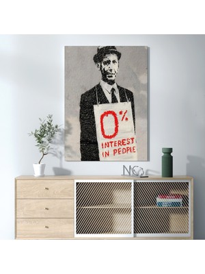 Dünyatablo Banksy % 0 Faiz Oranı Isimli Çalışması Kanvas Tablo / % 0 Interest In People