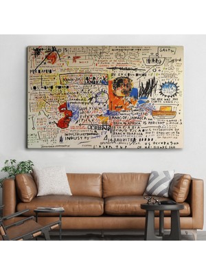 Dünyatablo Jean Michel Basquiat'in 50 Cent Piece Isimli Eseri Kanvas Tablo ( Tek Parça  )