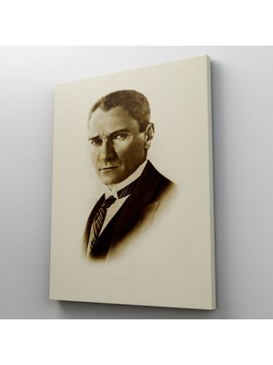 Lila Fil Lilafil Atatürk Portre Tablosu Mustafa Kemal Atatürk Dikdörtgen Dekoratif Kanvas Tablo