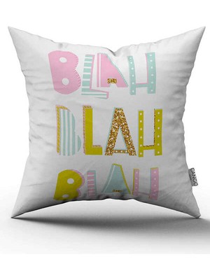 Cango Home Çift Taraflı Beyaz Çok Renkli Dekoratif Yazılı Dijital Baskı Kırlent Yastık Kılıfı - CGH468-CT