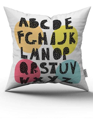 Cango Home Çift Taraflı Beyaz Harfli Dijital Baskı Kırlent Yastık Kılıfı - CGH433-CT