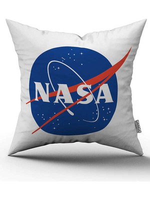 Cango Home Çift Taraflı Beyaz Mavi Nasa Dijital Baskı Kırlent Yastık Kılıfı - CGH447-CT