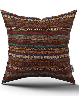 Cango Home Çift Taraflı Kahverengi Etnik Afrika Desenli Dijital Baskılı Kırlent KILIFI-CGH1261-CT