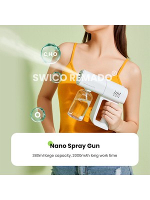 Swico Remado Uv Mavi Işıklı Nano Dezenfektan Dispenseri 380 ml Beyaz Renk (Yurt Dışından)