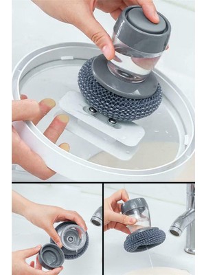 Technojet Deterjan Hazneli Sihirli Bulaşık Yıkama Süngeri Pratik Temizleme Süngeri Mutfak Banyo Lavabo