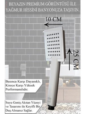 Tesitay Banyo Bataryası Robot Duş Seti Beyaz Renk Duş Musluğu Musluk Armatür Batarya Banyo Duş Takımı