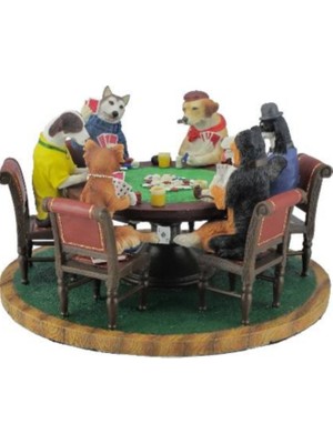 Wise Wıse Veronese Serisi-Wıse Kumar Oynayan Köpekler-21*14 Cm.– Dekoratif Obje