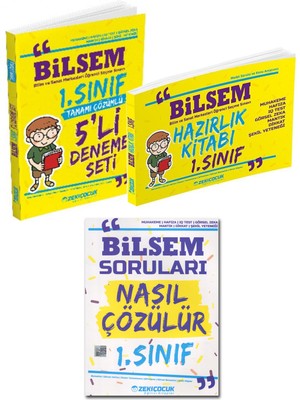 Zeki Çocuk Bilsem 1.Sınıf Hazırlık Kitabı, Deneme ve Bilsem Soruları Nasıl Çözülür Kitabı