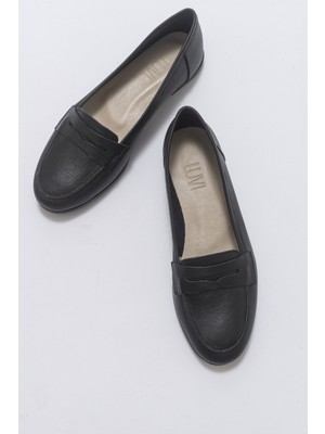 Luvi F02 Siyah Cilt Kadın Babet