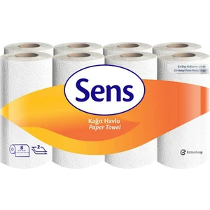 Kağıt Havlu 8 Rulo - Sens - 3 Paket