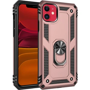 Apple iPhone 11 Kılıf Sofya Yüzüklü Silikon Kapak - Rose