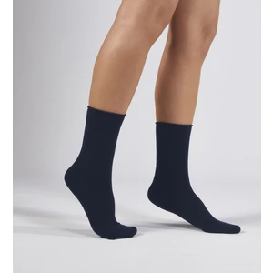 Lacivert Modal Lastiksiz Dikişsiz Kadın Soket Çorap