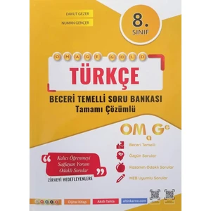 Nartest Yayınevi 8. Sınıf LGS Omage Gold Türkçe Soru Bankası ( Kolay Orta)
