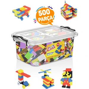p parti oyunevi Parçalı Setler Mikro Blok Funny Blocks 500 Parça Plastik Kutulu