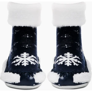 Lacivert Kar Tanesi Desenli Çocuk Slippers