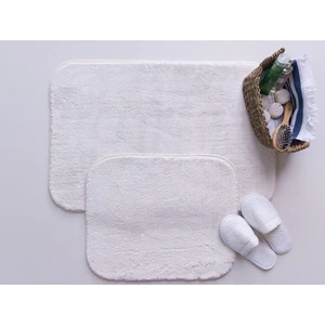 Saraz Halı Puffy Yumuşak Banyo Paspas 2'Li Kaymaz Ekstra Yumuşak Beyaz