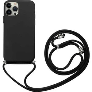 Iphone 14 Pro Max Uyumlu Ipli Boyun Askılı Içi Kadife Lansman Yumuşak Silikon Telefon Kılıfı