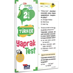 Açı Yayınları 2. Sınıf Türkçe Çek Kopart Yaprak Test