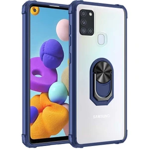 Kip GSM Samsung Galaxy A21S Kılıf Arkası Şeffaf Köşeleri Renkli Tank Kılıf