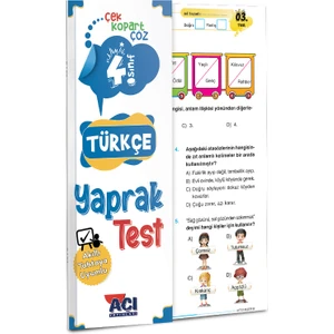 Açı Yayınları 4. Sınıf Türkçe Çek Kopart Yaprak Test