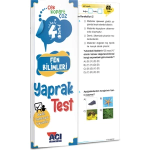 Açı Yayınları 4. Sınıf Fen Bilimleri Çek Kopart Yaprak Test