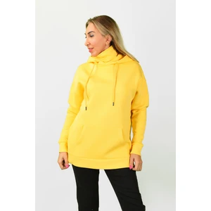 Kadın Kapüşonlu 3 Iplik Sweatshirt Sarı