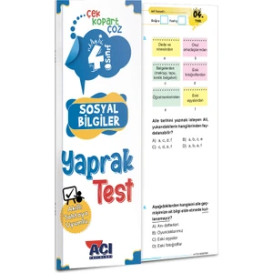 Açı Yayınları 4. Sınıf Sosyal Bilgiler Çek Kopart Yaprak Test