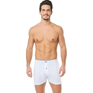Erkek Penye Düğmeli Düz Boxer