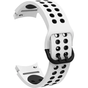 Case Street Casestreet Samsung Galaxy Watch 5 Pro Kordon Delikli Çift Renk Silikon Beyaz