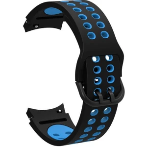Casestreet Samsung Galaxy Watch 5 Pro Kordon Delikli Çift Renk Silikon Mavi