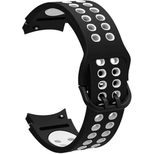 Case Street Casestreet Samsung Galaxy Watch 5 44MM Kordon Delikli Çift Renk Silikon Siyah